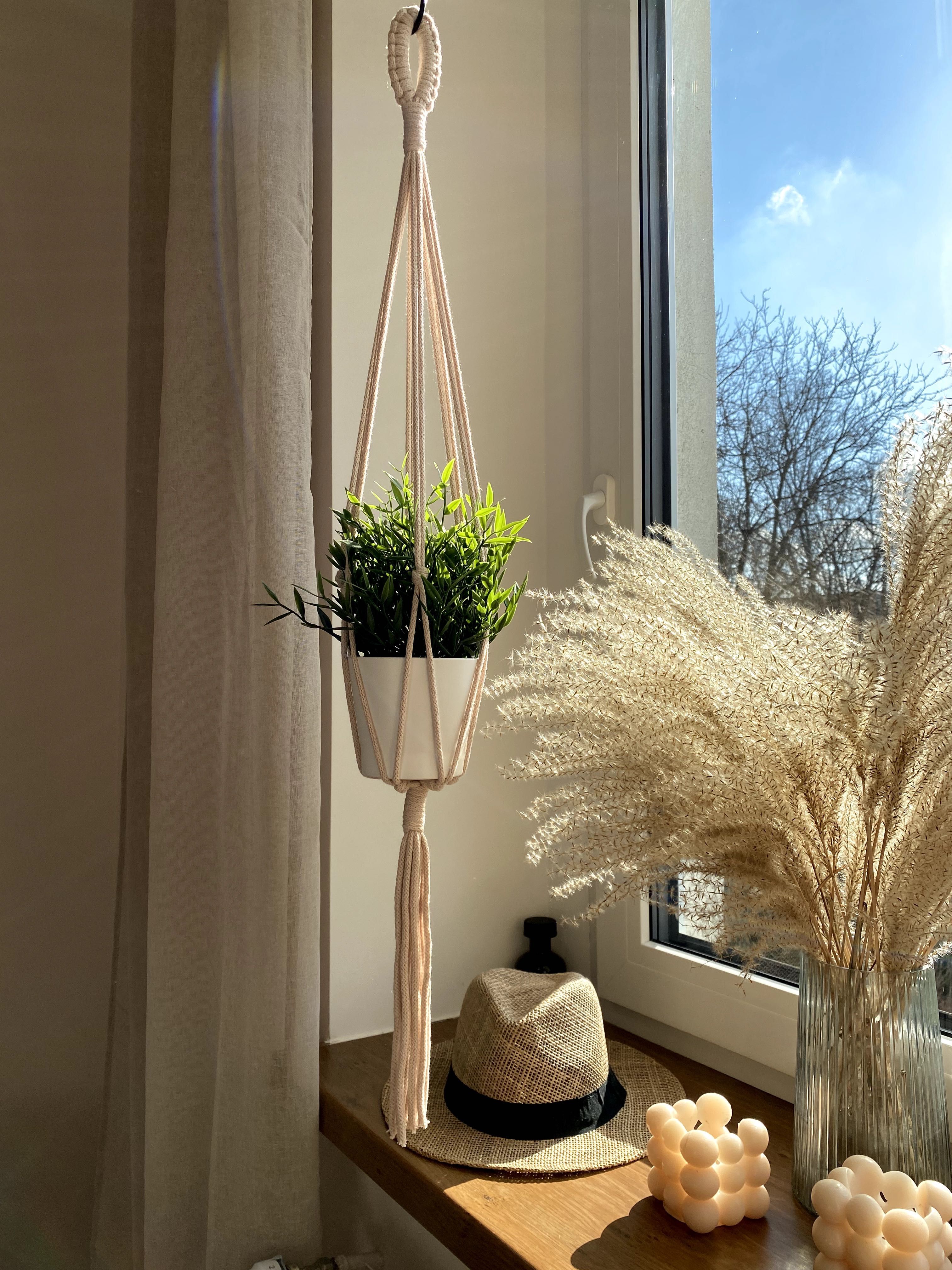 Kwietnik makrama wiszący, prezent, boho kwietnik, dowolne kolory