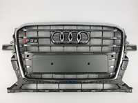 Решетка радиатора Audi Q5 2012-2016 Серая с хромом (в стиле S-Line)