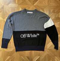 Off-White logo jacquard colour-block Jumper