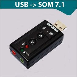 Placa de som Virtual 7.1 Sound 3D - adaptador USB (PS3 PS4 PS5)