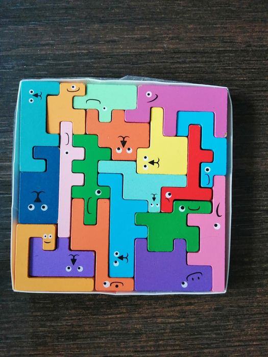 Drewniana układanka zwierzęta