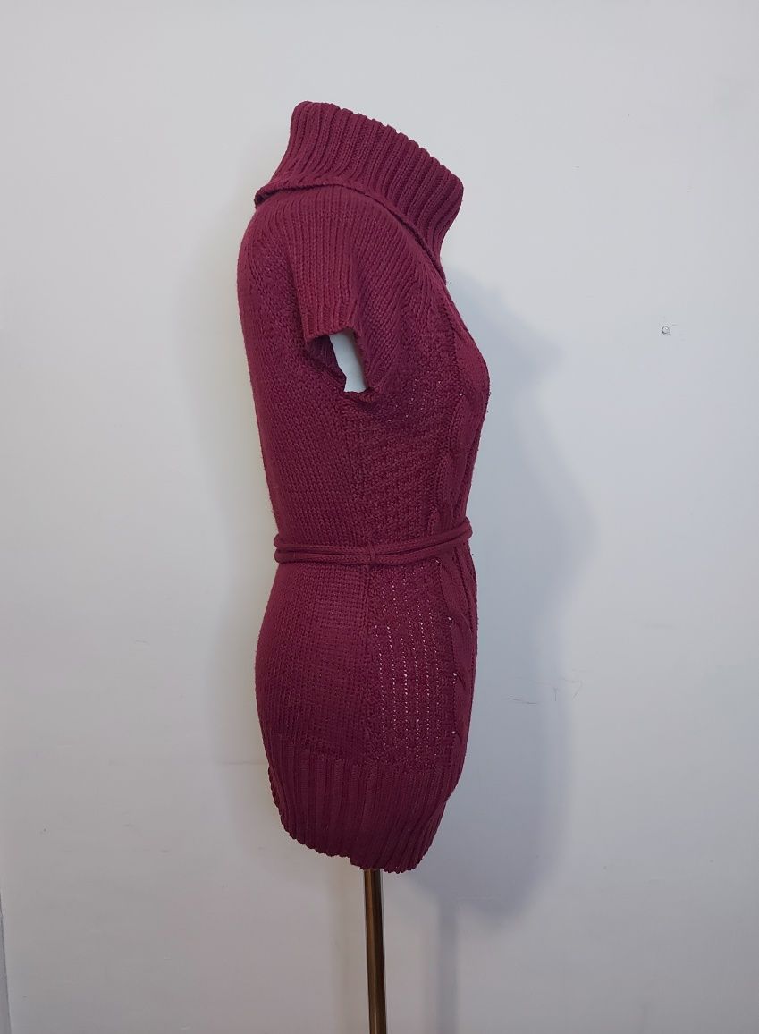 Długi damski Sweter sukienka tunika z golfem rozmiar L / XL