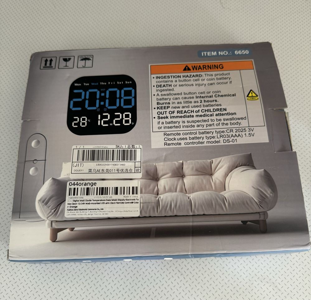 Relogio parede digital led