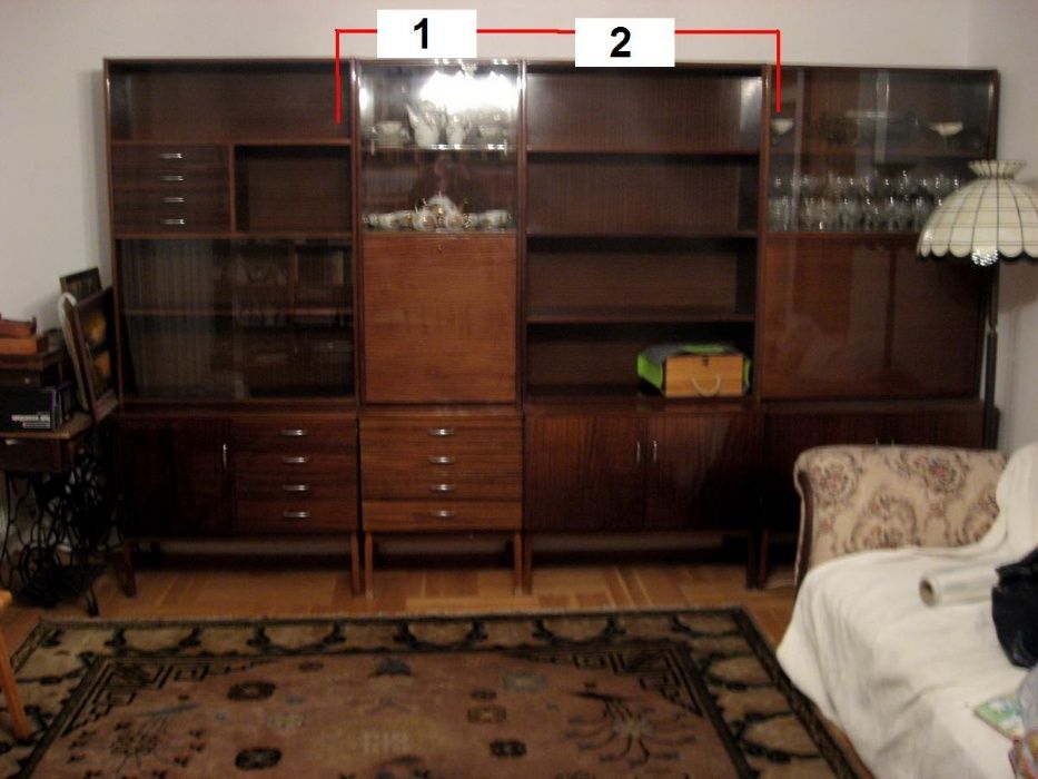 Brązowa Meblościanka Połysk PRL