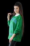 Bluza oxford oversize zielona damska university