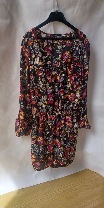 Śliczny kombinezon kwiaty kwiecisty wiosna lato plaża XXS 32 XS 34 hit