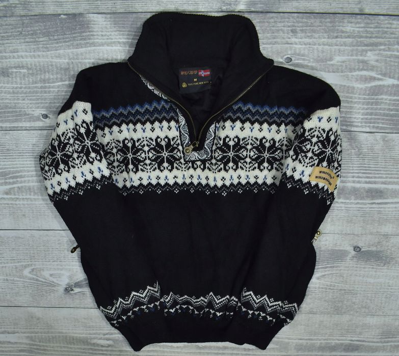 Windfjord Wełniany Sweter Kurtka Pullover Windproof M