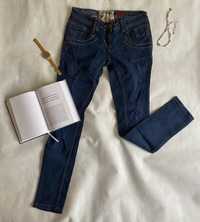 Spodnie jeans biodrówki dziury low waist Authentic denim M y2k Vintage