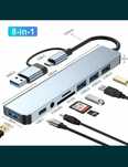 Док-станція 8 в1 Usb Hab 3.0 type-с концентратор на 8 портів картрідер