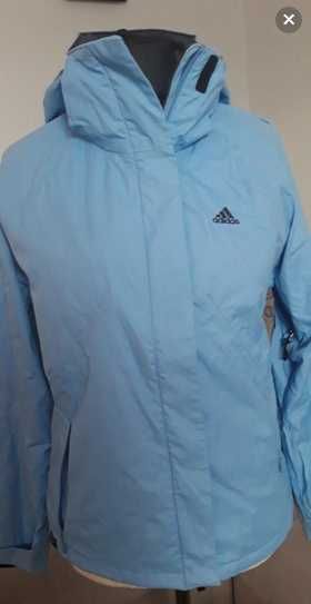 Kurtka niebieska biała czarna bluza płaszcz Adidas 36