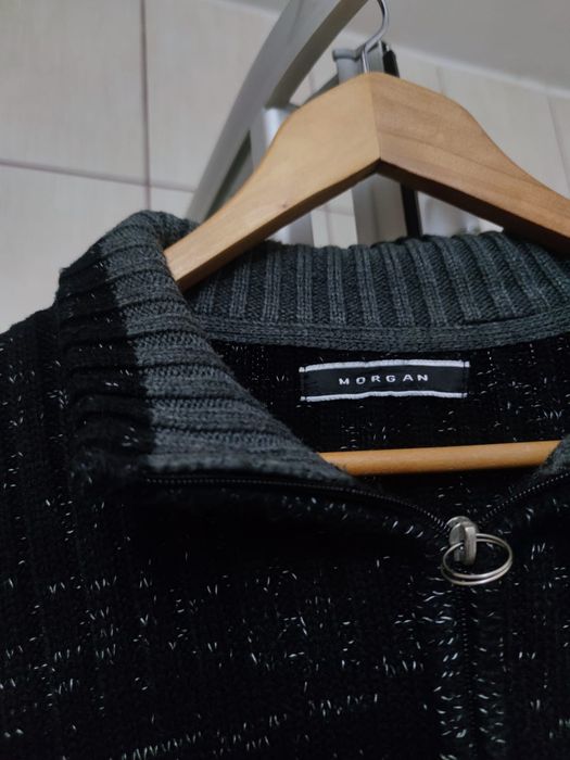 Sweter Morgan XL  bawełniany czarny ciemny bawełna bluza hoodie rozpin
