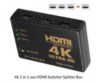 4K HDMI сплиттер адаптер видеопереключатель 3 входа 1 выход