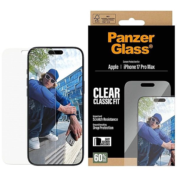 Szkło hartowane PanzerGlass Classic Fit EasyAligner na iPhone 17 Pro M