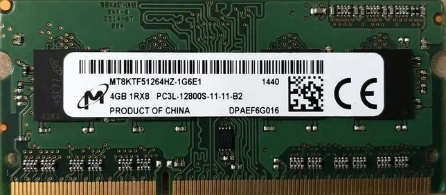DDR3 8Gb PC3L-12800s 1600MHz Micron sodimm