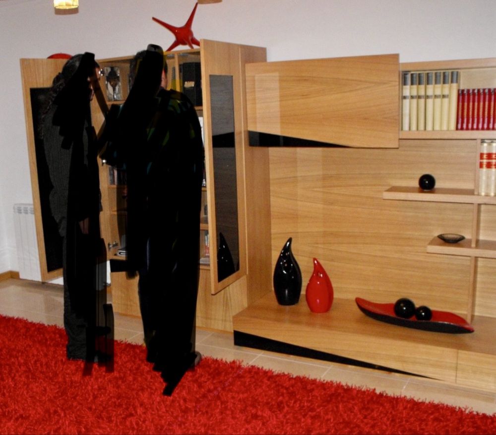 Conjunto completo de sala e quarto de criança, madeira maciça, moderno