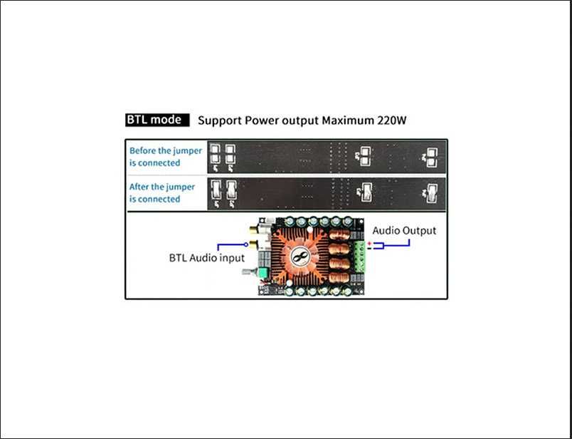 2Х160W  TDA7498E  BTL 220W