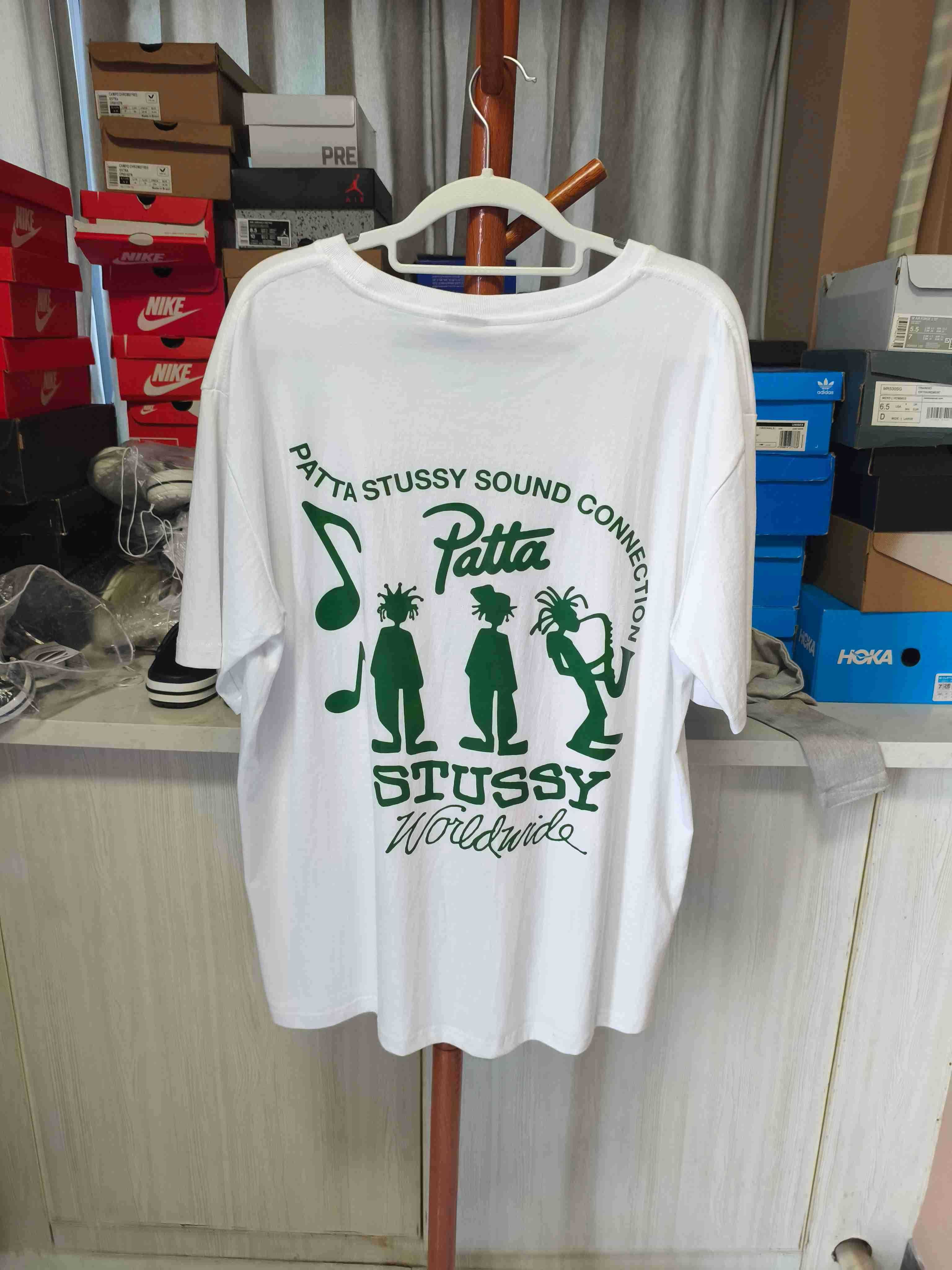 Stussy,Męska biała koszulka z nadrukiem letnim, rozmiar L