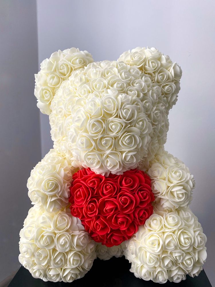 Ведмедик Тедді з 3D троянд в подарунковій упаковці ГУРТ/РОЗДРІБ