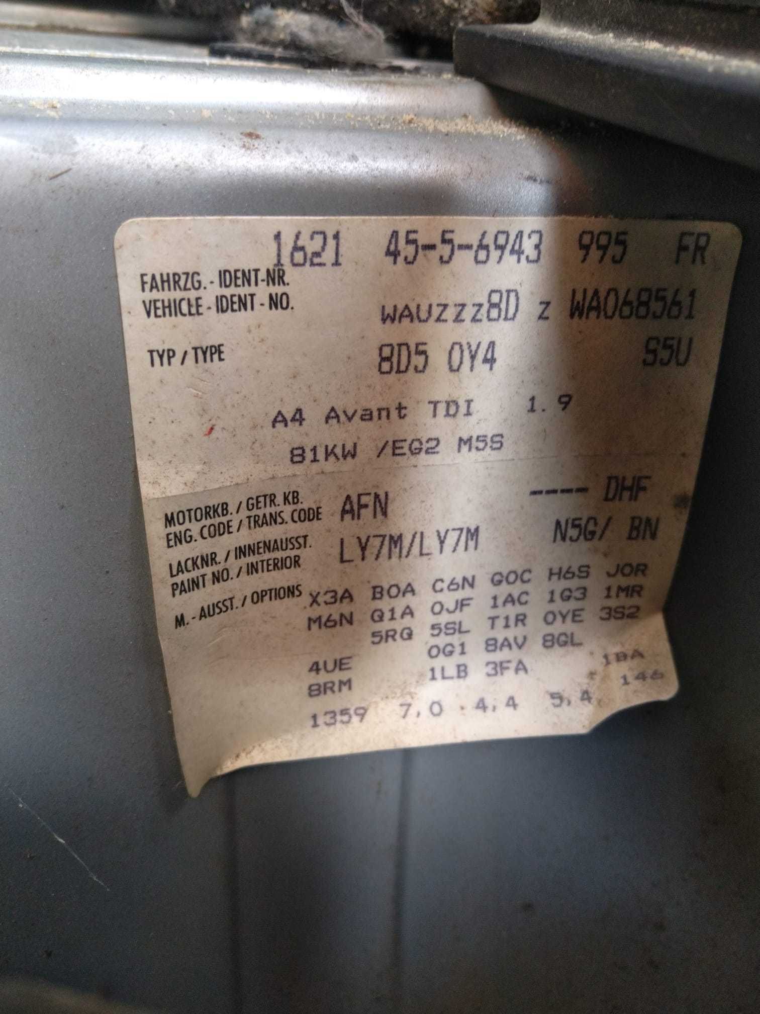 SWAP 1.9 TDI AFN 110 Silnik Skrzynia Komputer Wiązka Audi A4 Passat