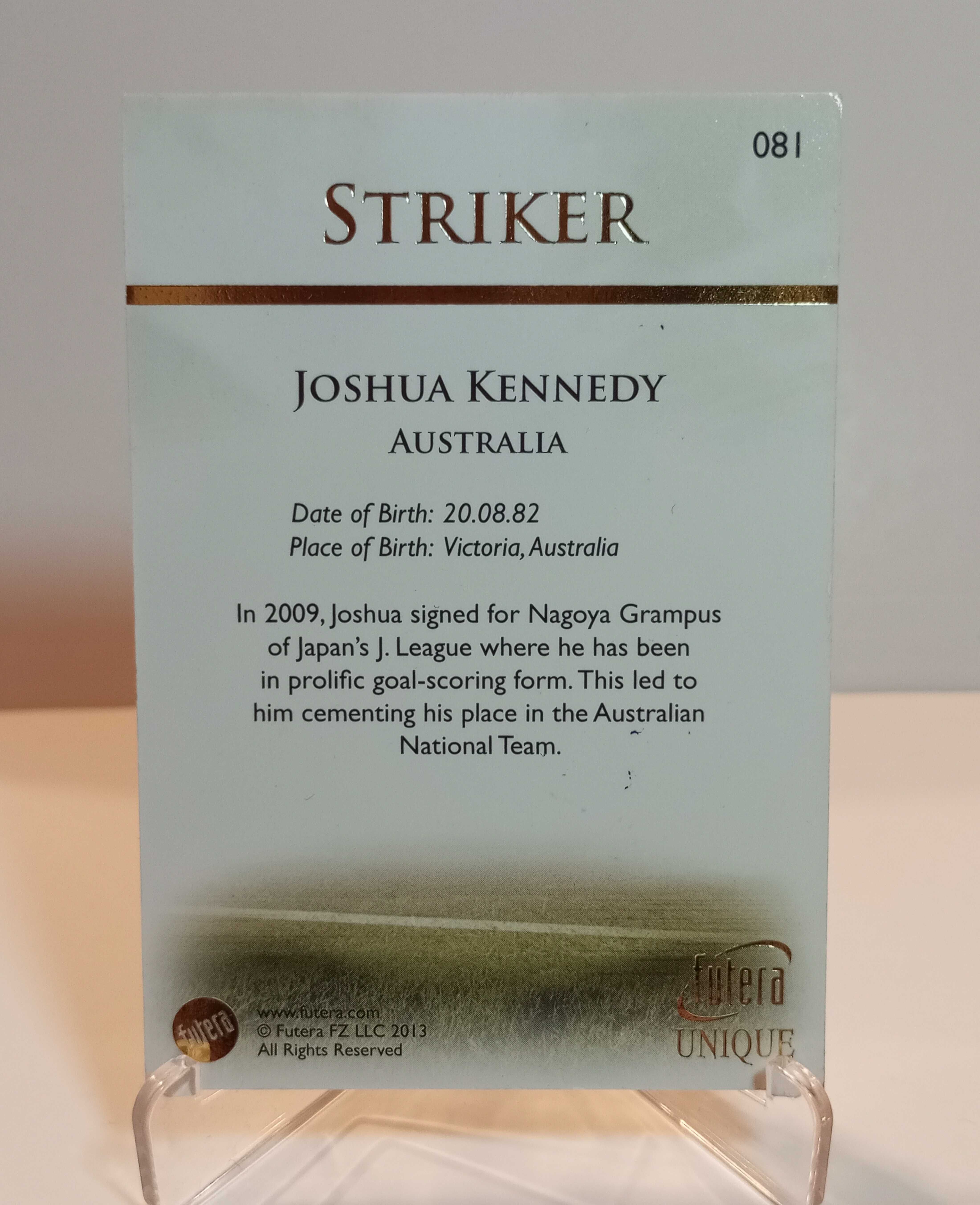 Joshua Kennedy Australia karta bazowa Futera 2013