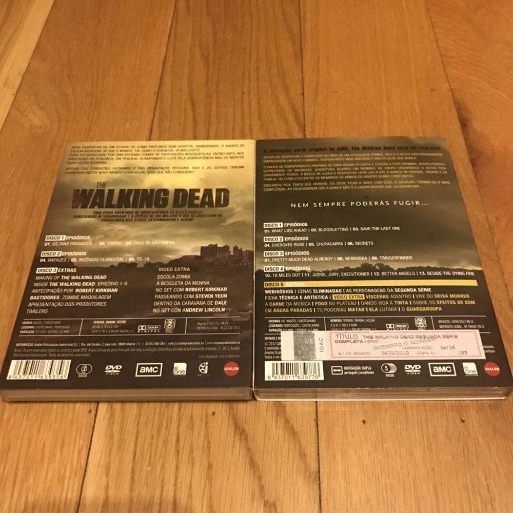 Caixas de DVD’s “The Walking Dead” (1a e 2a temporadas)