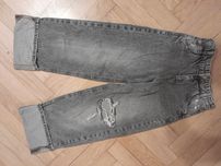 Szerokie jeansy ZARA dziury na kolanie, r. 152, 11-12 lat