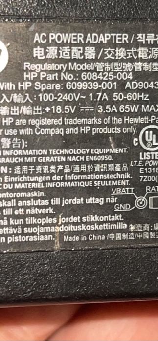 Zasilscz do laptopa hp 2133 mini  Oryginał