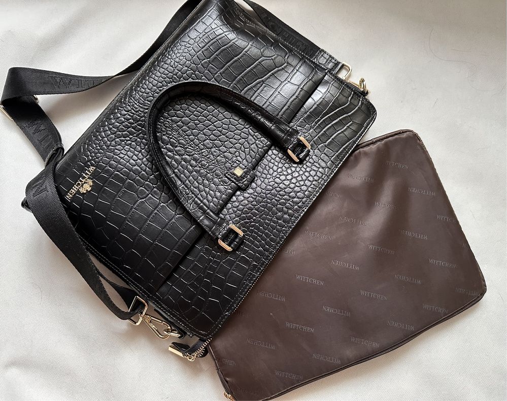 Wittchen skórzana torba na laptop 13” Macbook crocco