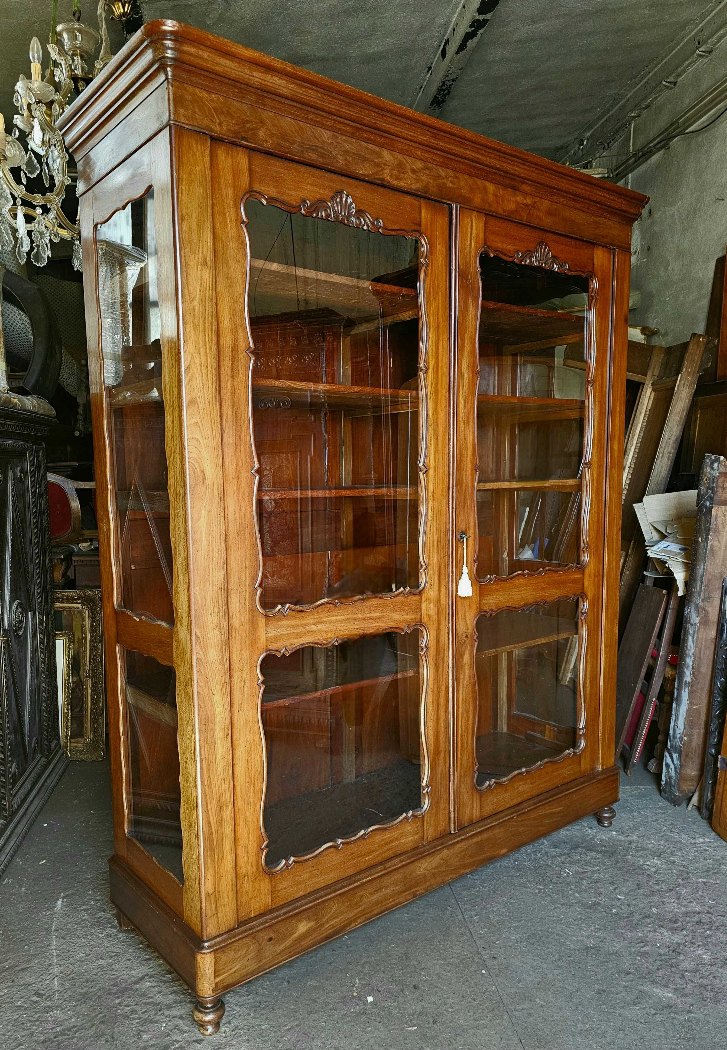 *Duża witryna, serwantka, biblioteka Biedermeier XIXw.*transport