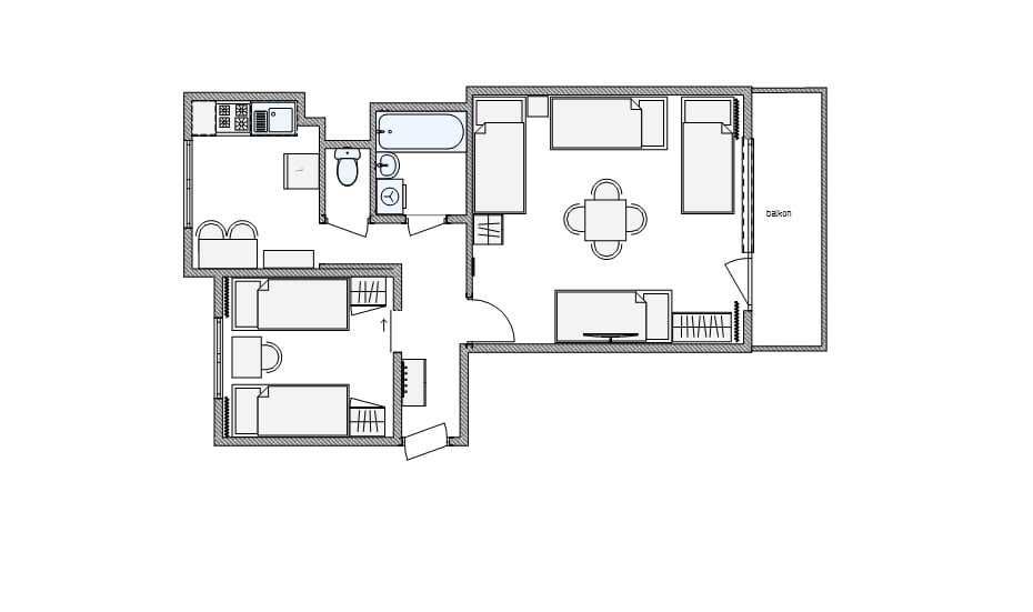 Mieszkanie dla 5-6 osób