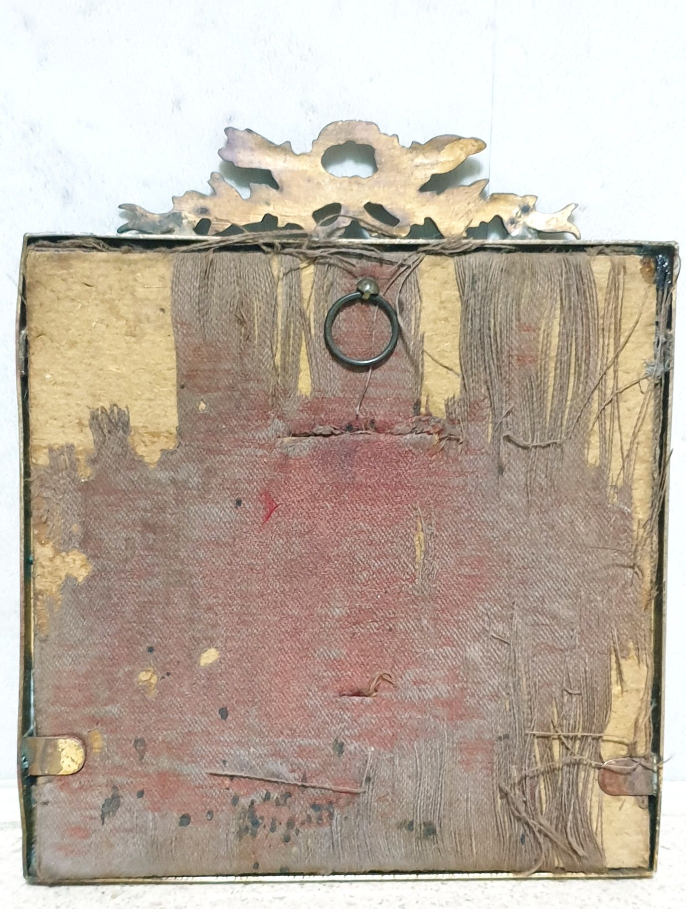 Lindissima antiga imagem de Santo Antonio em moldura Dona Maria