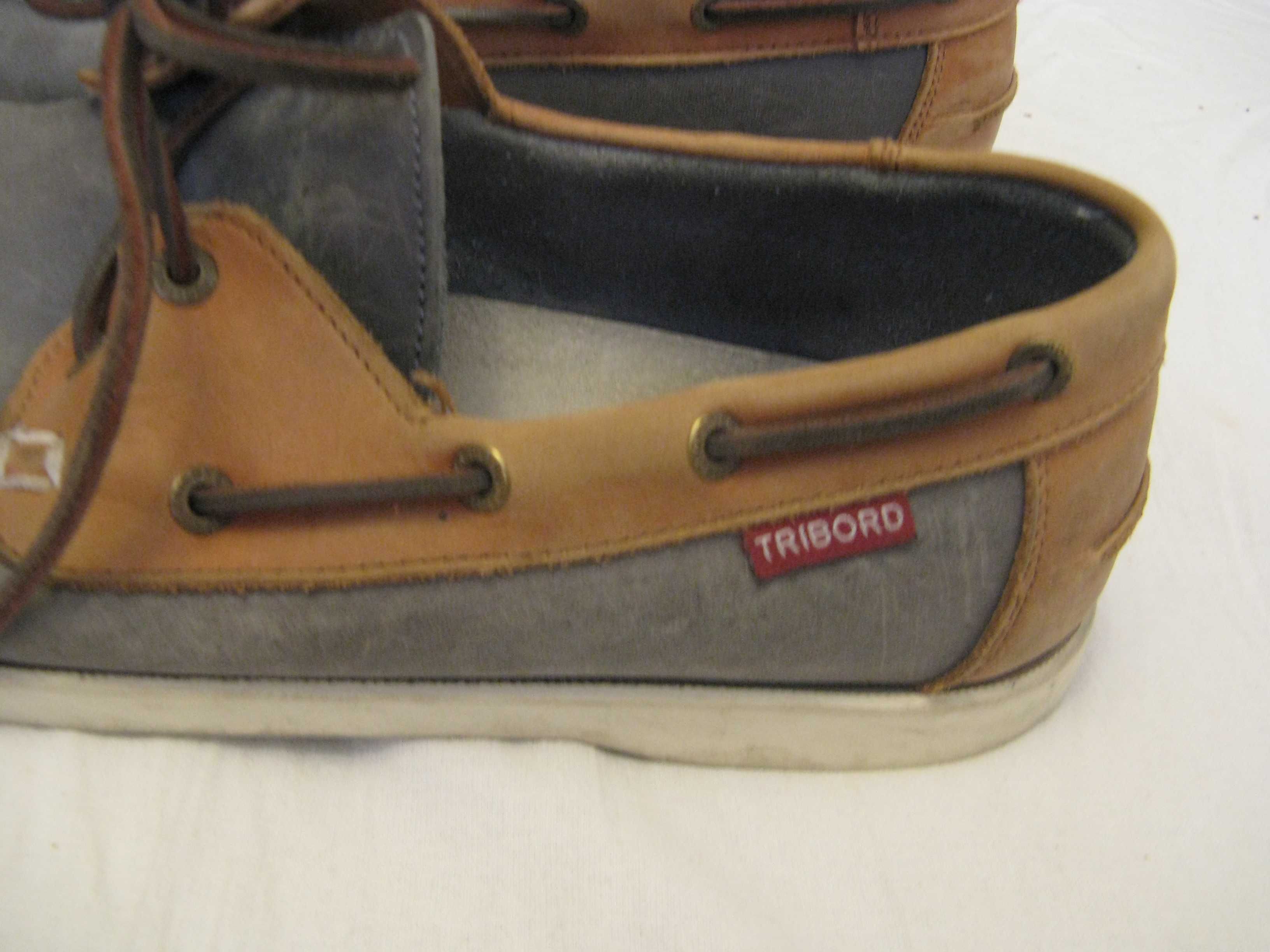 Buty żeglarskie Tribord Sailing skórzane. R. 44. Styl Casual  Stan BDB