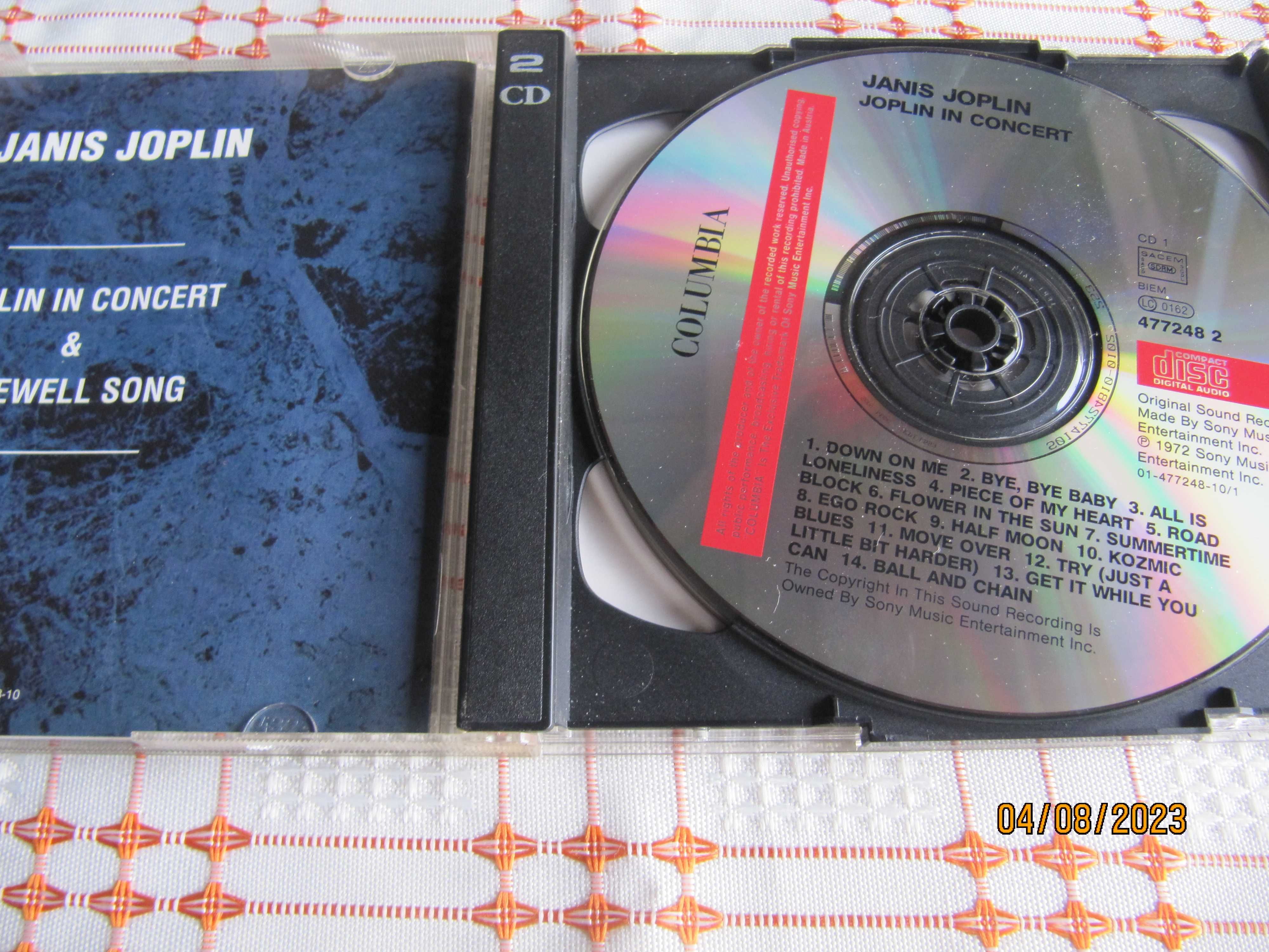 2CD - Janis Joplin – Joplin In Concert & Farewell Song - 1994!