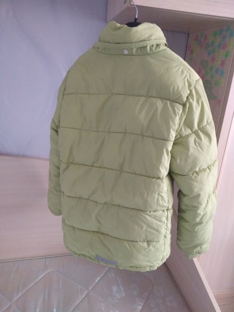 Куртка H&M стьобана з коміром, зелена, курточка на зиму, куртка зара,