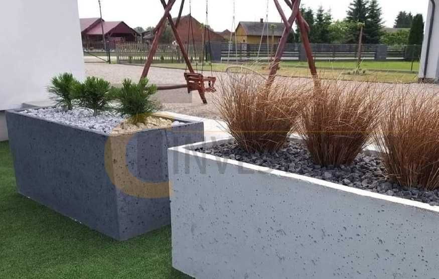 Doniczka donica betonowa ogrodowa tarasowa na kwiaty drzewka - RÓŻNE
