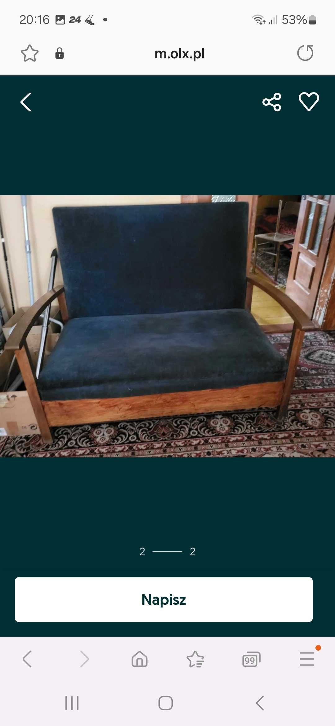 Sofa amerykanka dwuosobowa