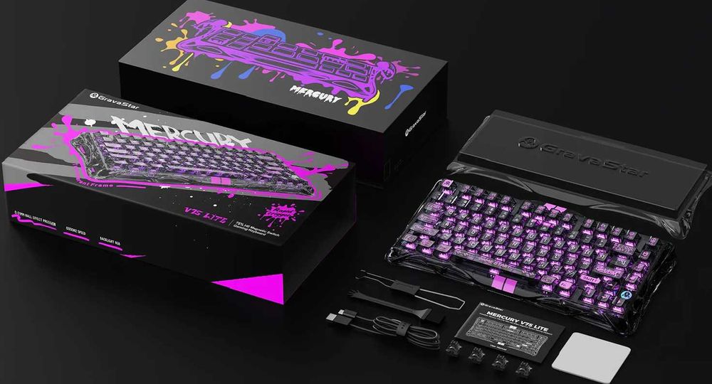 ТОП Клавиатура GravaStar Mercury V75 Lite/V75 PRO на магнитной оси 8k.