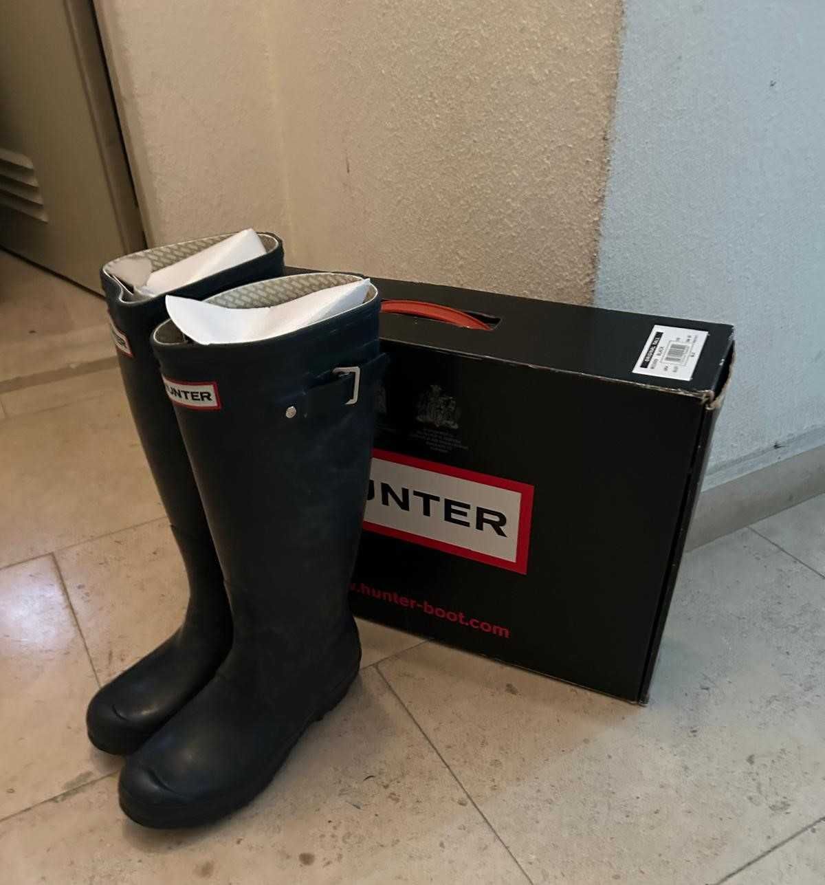 Botas azuis altas Hunter nº38 (usadas 1 vez)