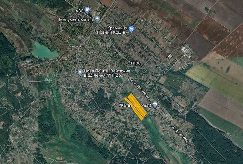 Участок 6 га центр села, рядом лес, озеро, река Днепр, Борисполь 28 км