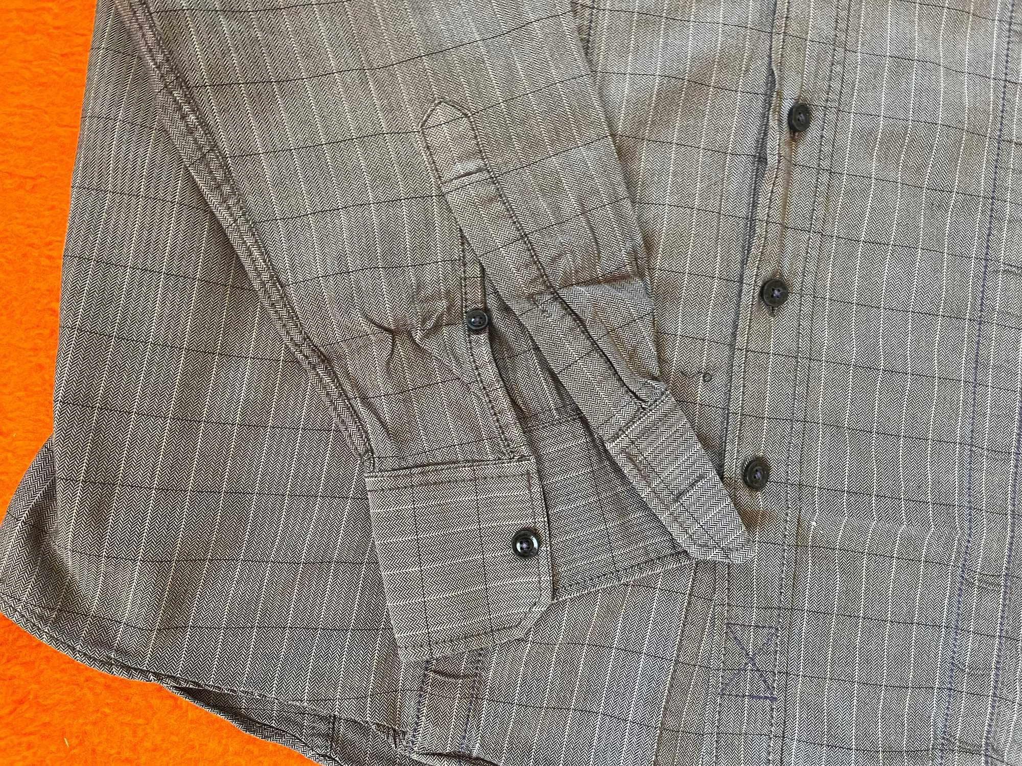 Koszula Camel Active sportowa, szara kratka, długi rękaw bawełna XXL