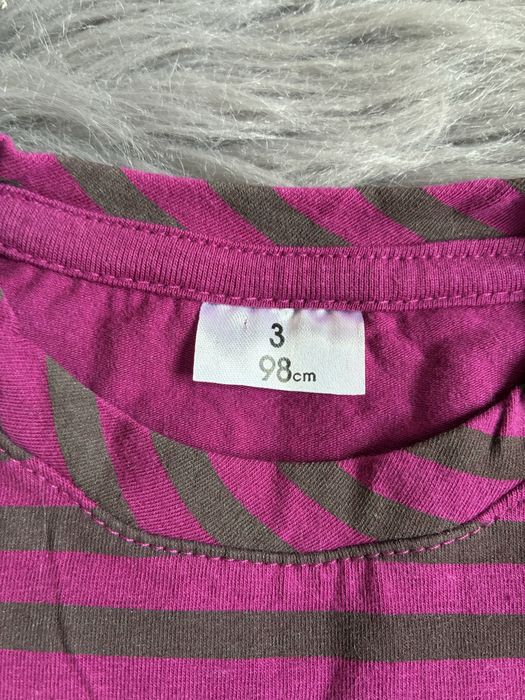 Bluzka koszulka z krótkim rękawkiem dziewczęca w paski 98
