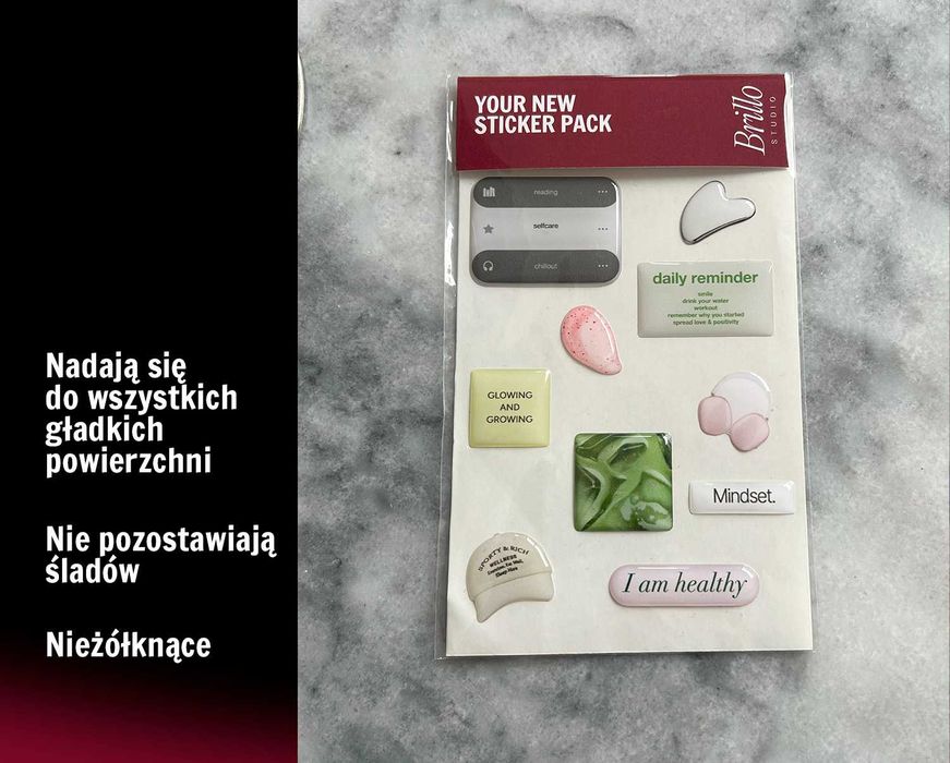 Estetyczne 3d naklejki wypukłe afirmacyjna na telefon laptop Wellness