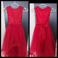 Плаття для дівчинки червоне 6-7-8 років, розмір 122-134
