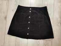 Spódnica damska M mini ginatricot Spódniczka sztruksowa czarna