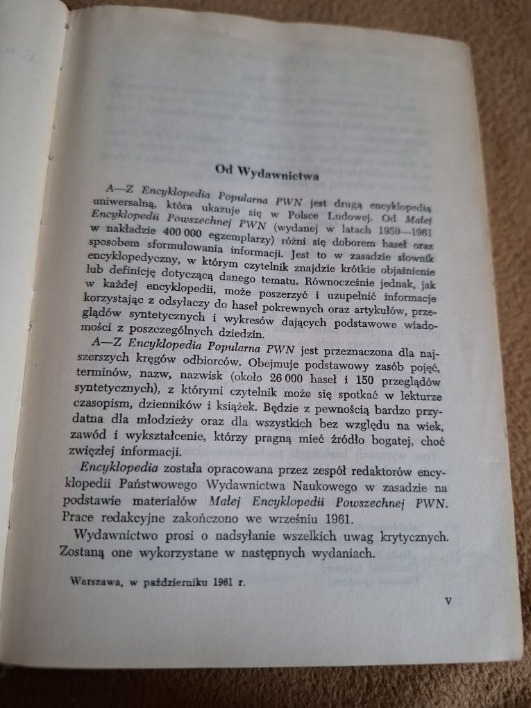 Encyklopedia Popularna AZ PWN 1962