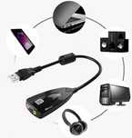 Placa Som Externa USB 2.0 para JACK 3.5 ml