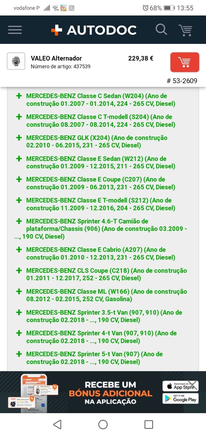 Alternador mercedes