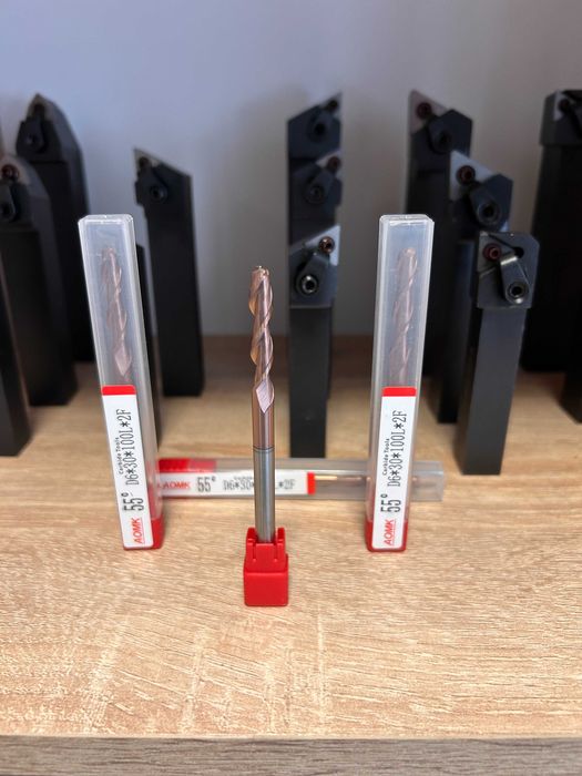 Frez węglikowy, powlekany, fi 6 x 30 x 100, do stali, 60 HRC