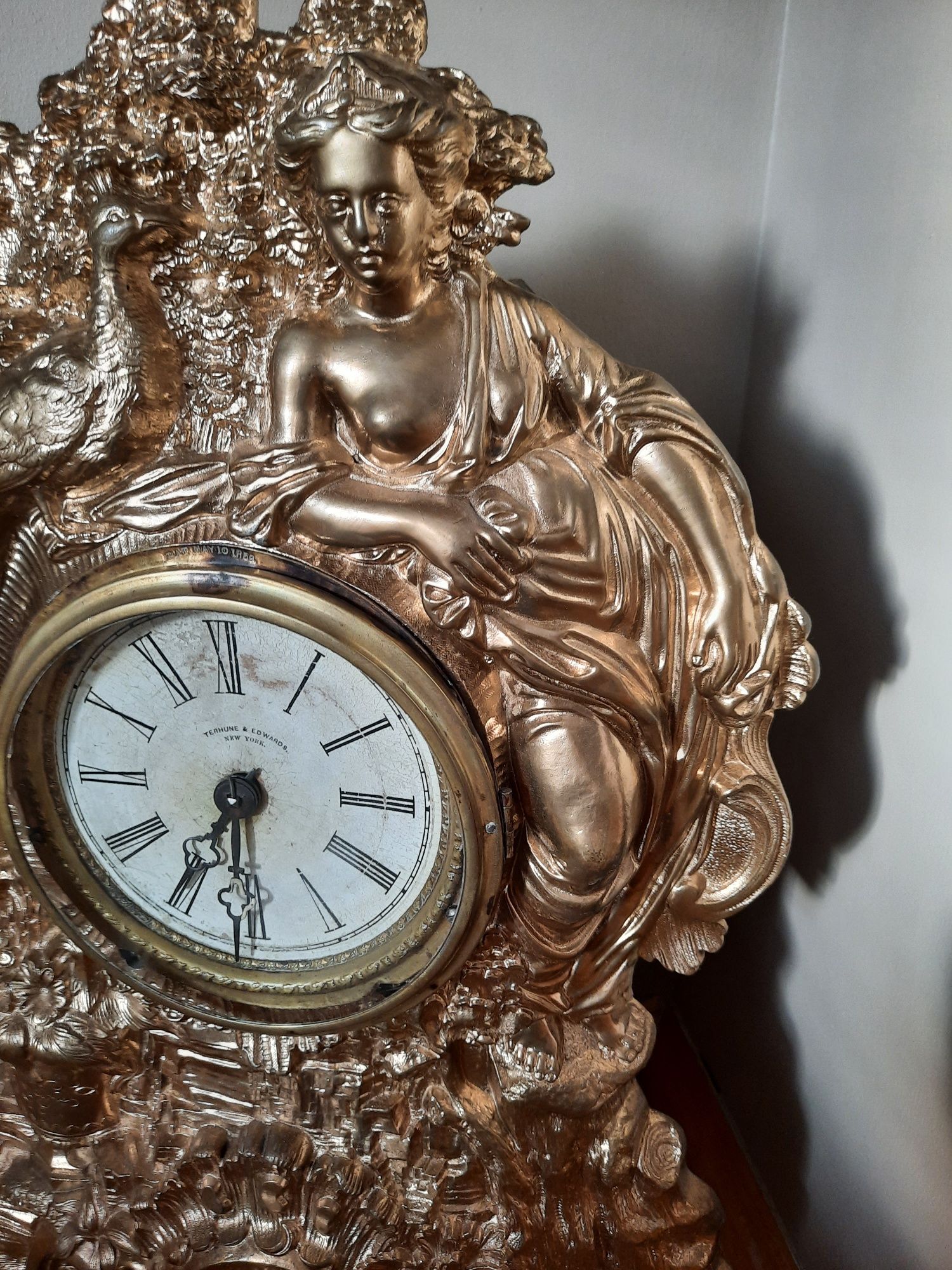 Stary zegar kominkowy komodowy 1859 rok Terhune & Edwards New York