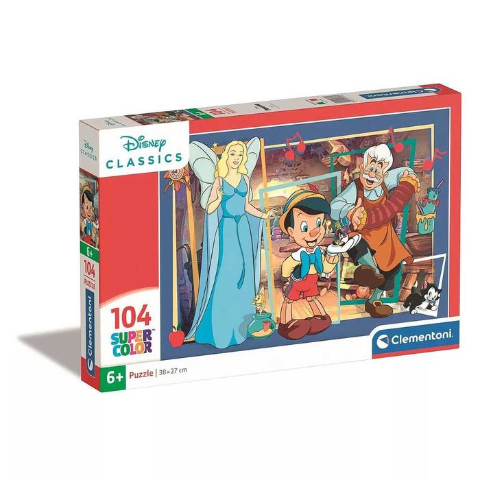 Puzzle Clementoni Disney Classics Pinocchio Super Color 38x27cm 104 pc